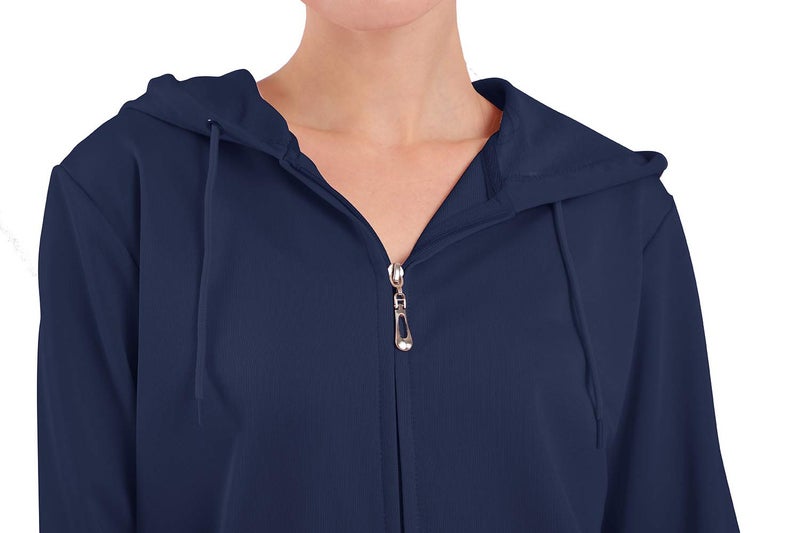 Facitisu Sweat Suits for Women Set Tracksuit Sweatsuits OutfitsTwo Piece Outfits Zip Up Hoodies Top & Sweatpants (Navy, XL) - Image 4